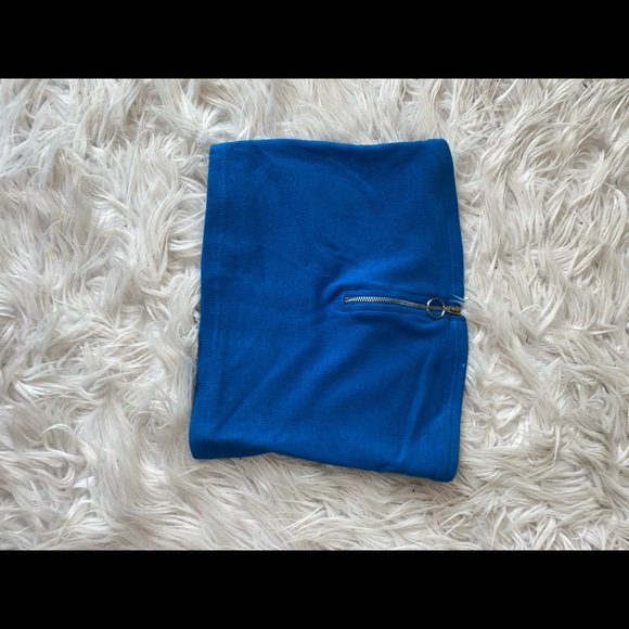 Blue zip crop top - Picture 2 of 3